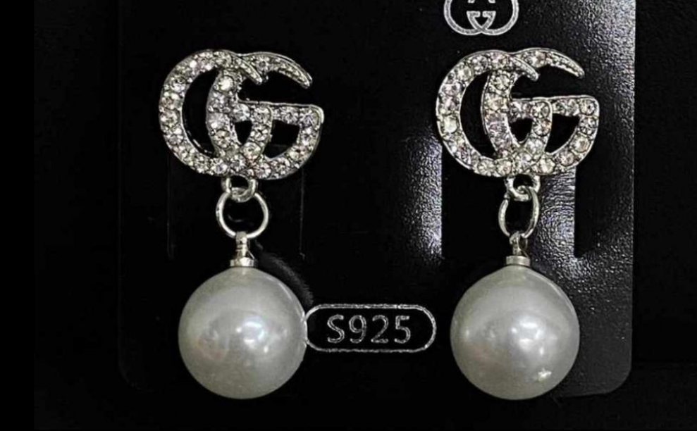 Inspired Gold or Silver Earrings with Pearl Drop