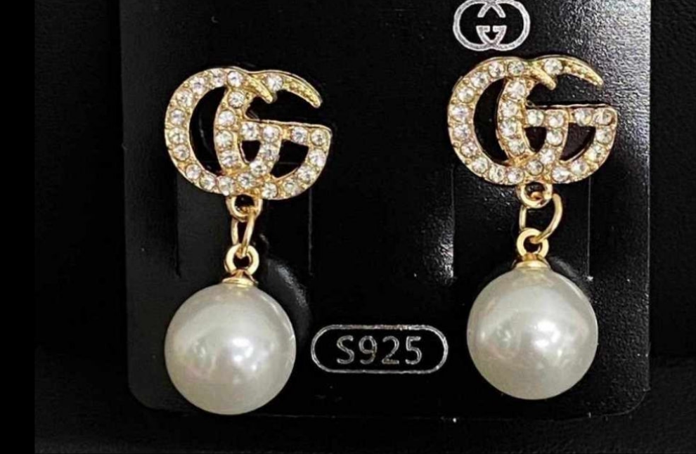 Inspired Gold or Silver Earrings with Pearl Drop