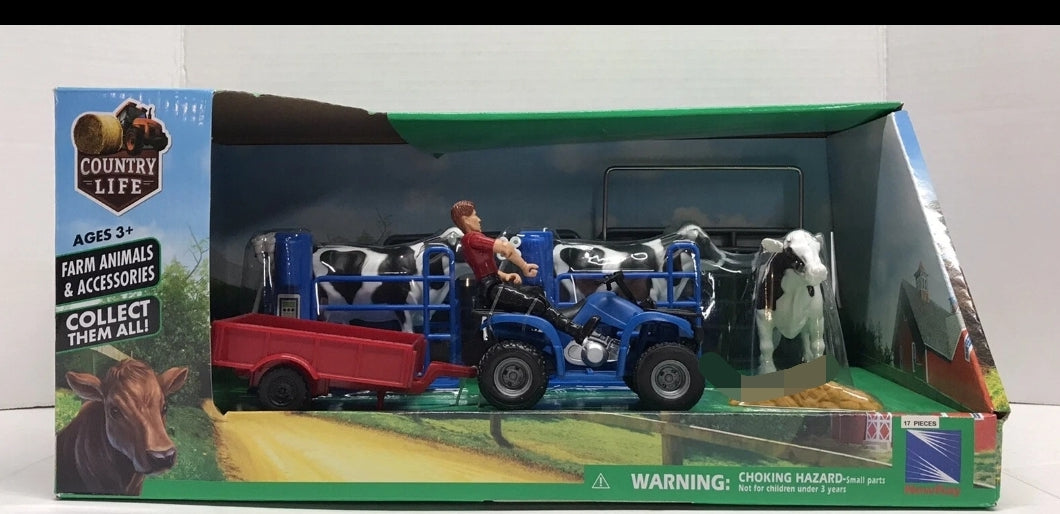 NEW Country Life Farm Animals and Accessories Playset (17 Pieces)