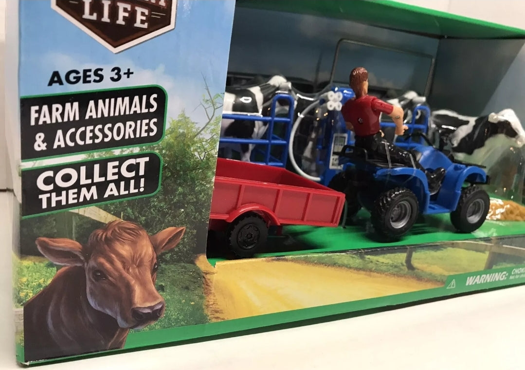 NEW Country Life Farm Animals and Accessories Playset (17 Pieces)