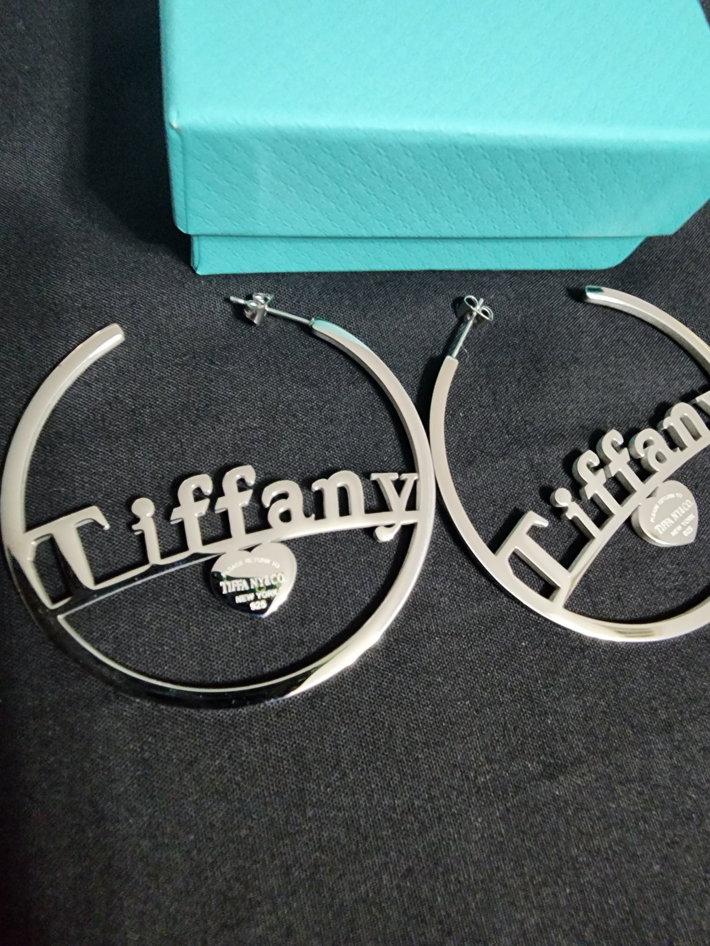 Inspired By Tiffany & Company, Stainless Steel Hoop Earrings