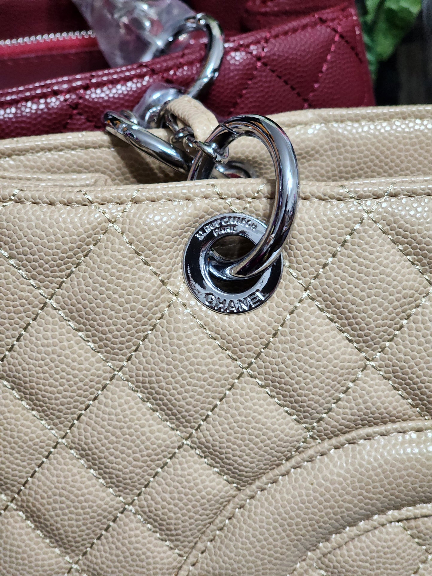 Inspired Nude Caviar Leather Handbag