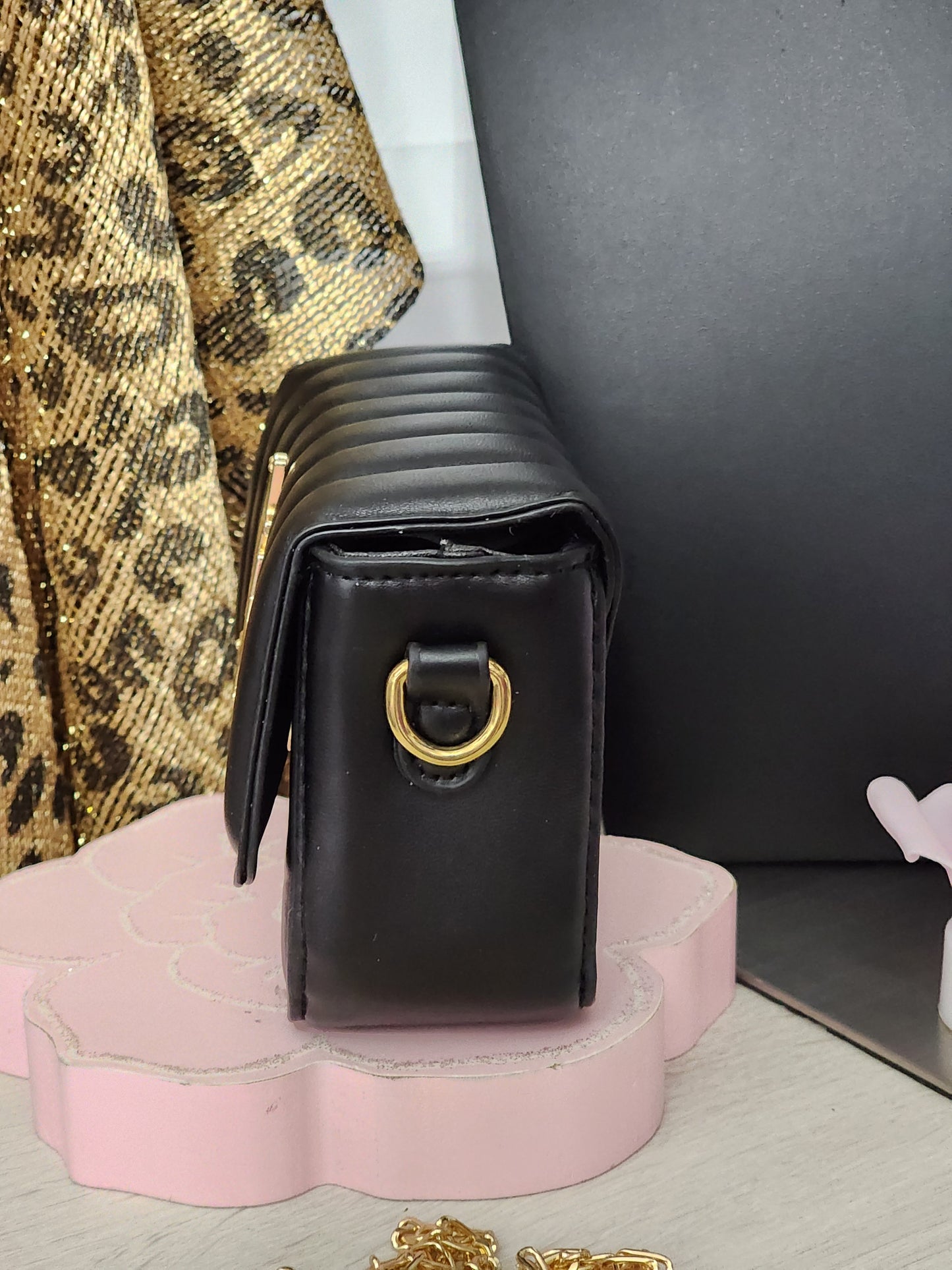 Inspired Mini Black Handbag/Crossbody