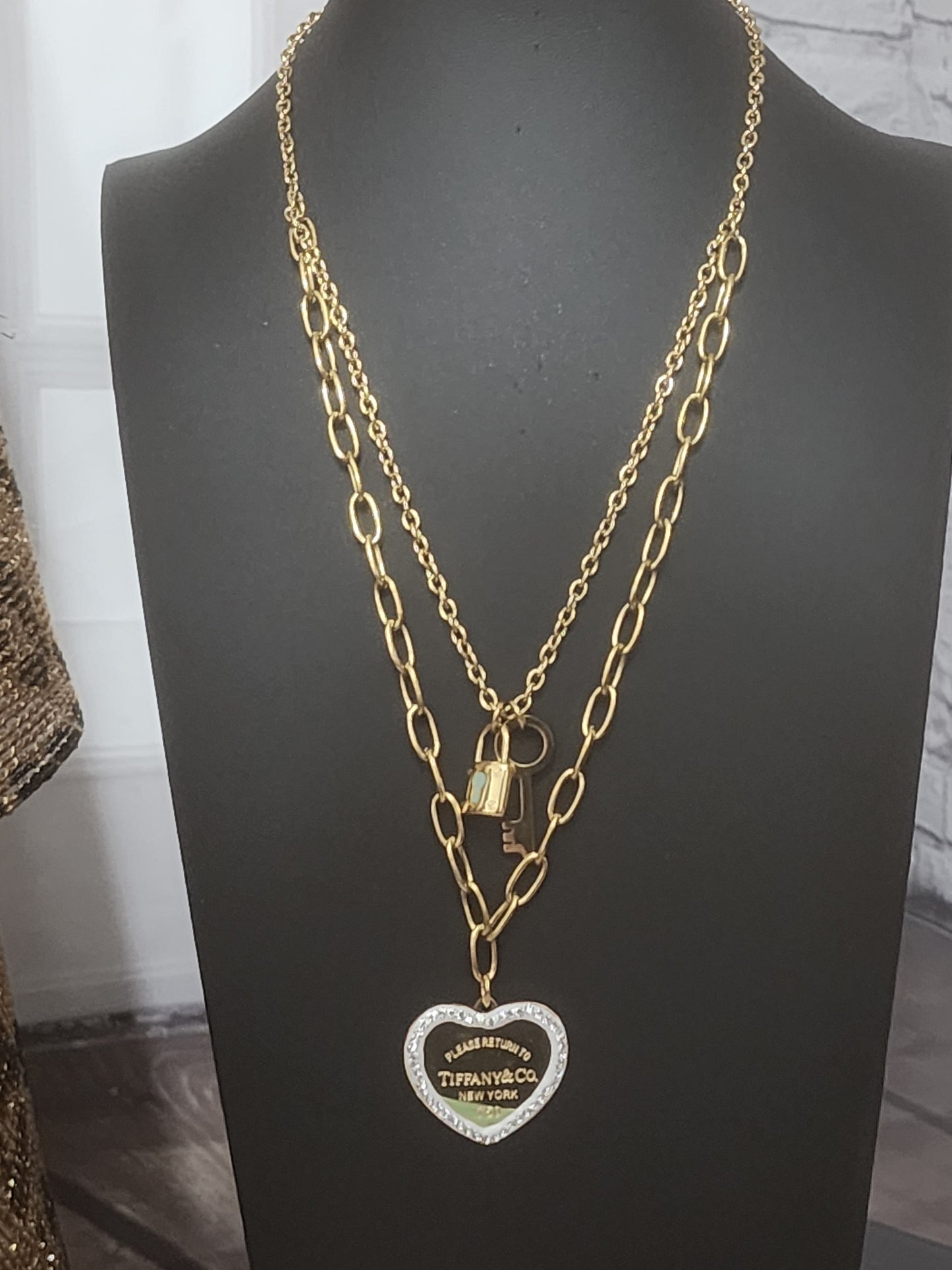 Inspired By Tiffany Gold Stainless Steel Necklaces