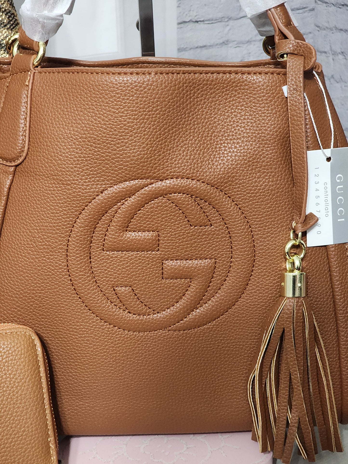 Inspired Camel Color Leather Handbag or Wallet