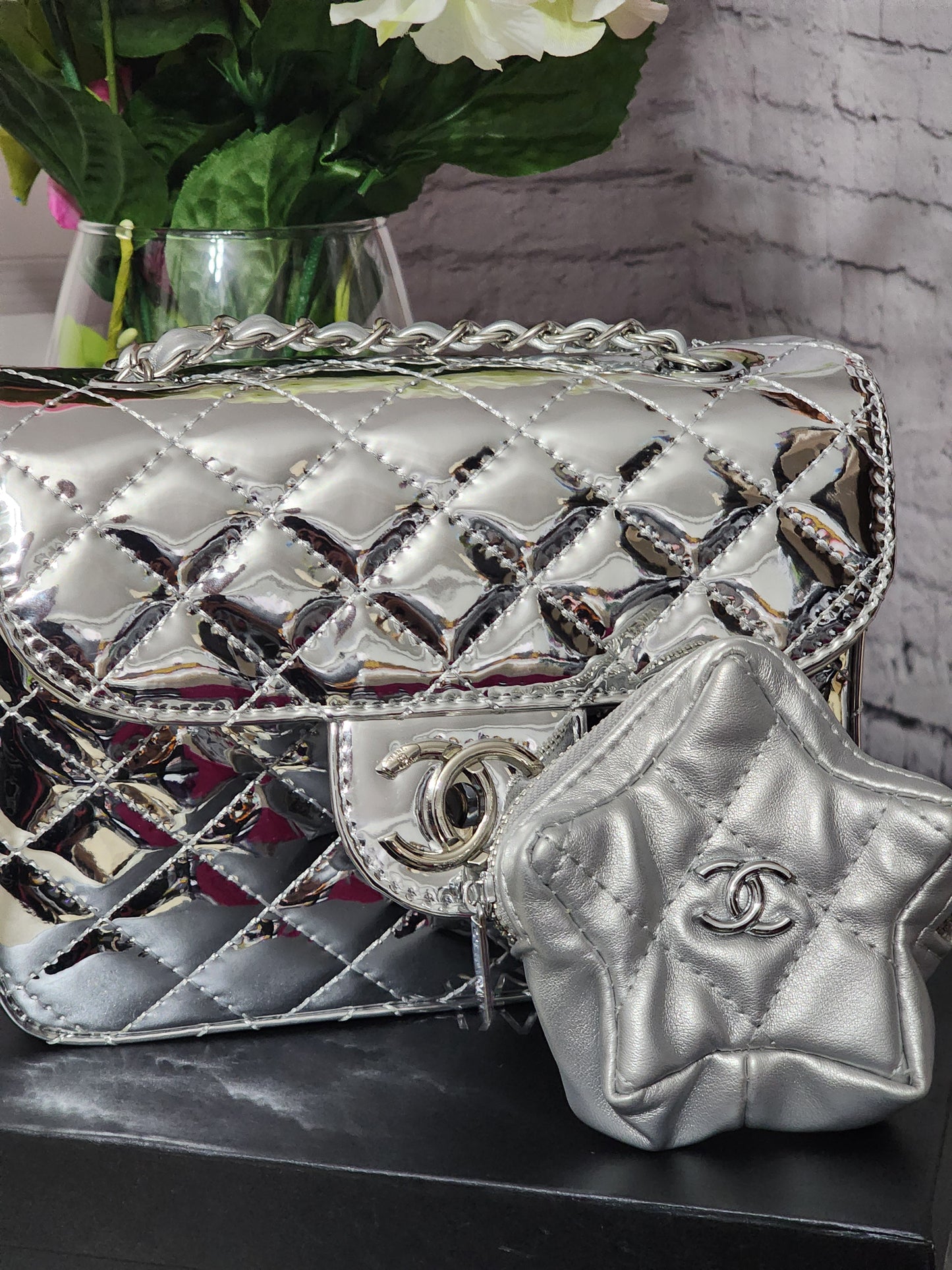 Inspired Gold, Silver and Black Handbags