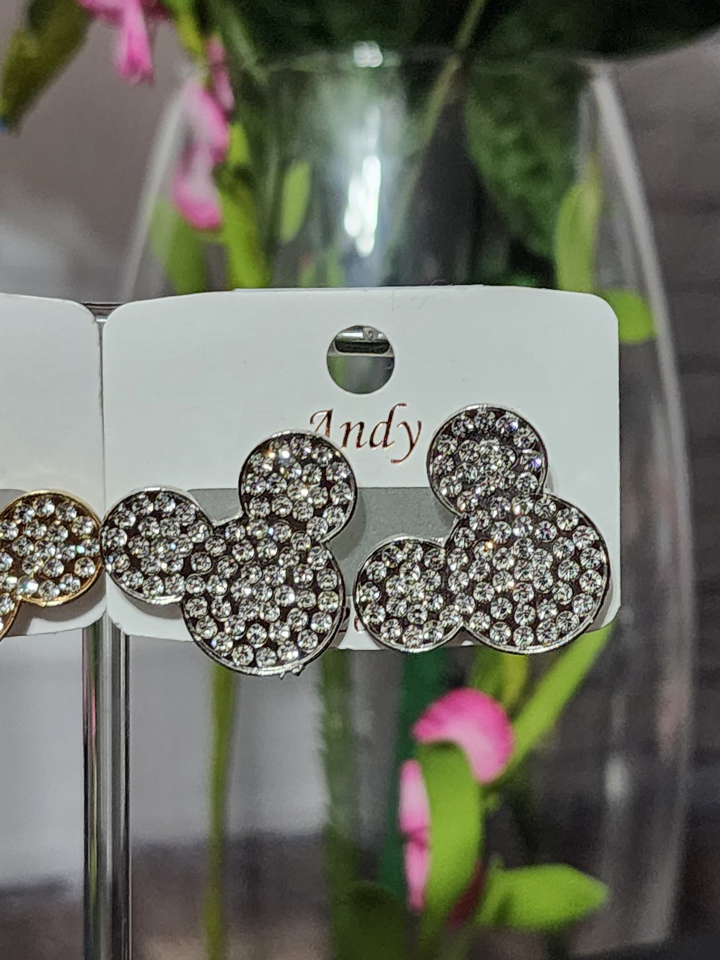 Mickey Mouse Rhinestone Earrings