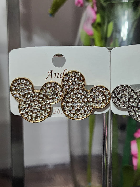 Mickey Mouse Rhinestone Earrings