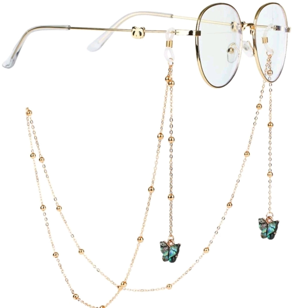 Butterfly Charm Eye Glasses Chain (Without Glasses)