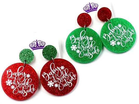 Baby It's Cold Outside, Christmas Earrings