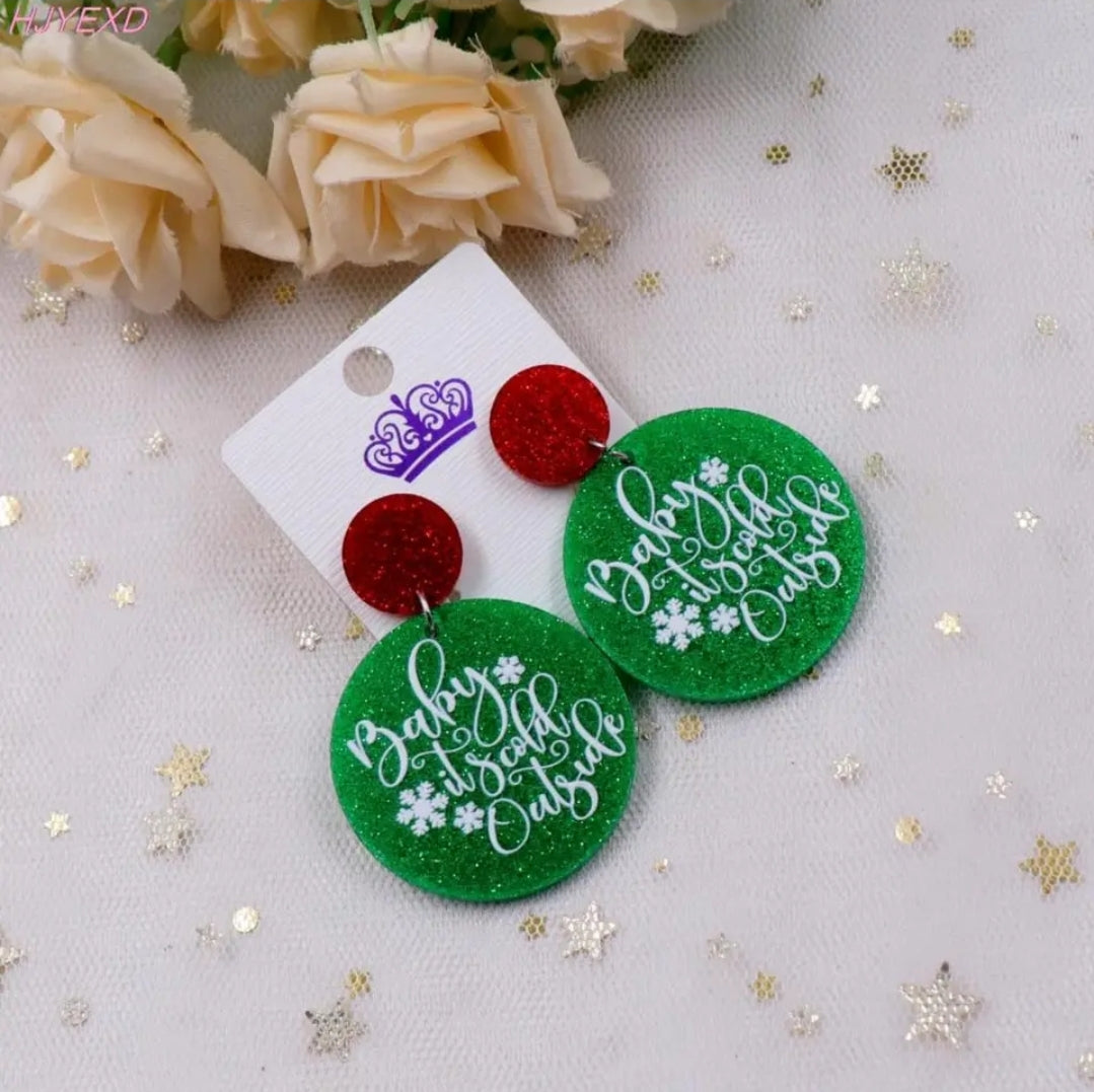Baby It's Cold Outside, Christmas Earrings