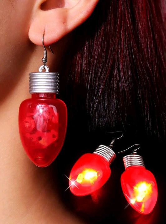 Light Up Christmas Bulb Earrings