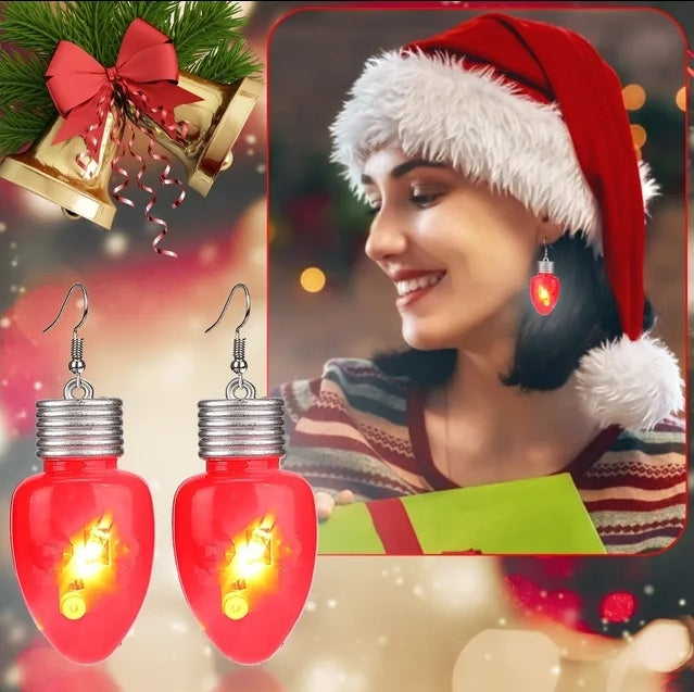 Light Up Christmas Bulb Earrings