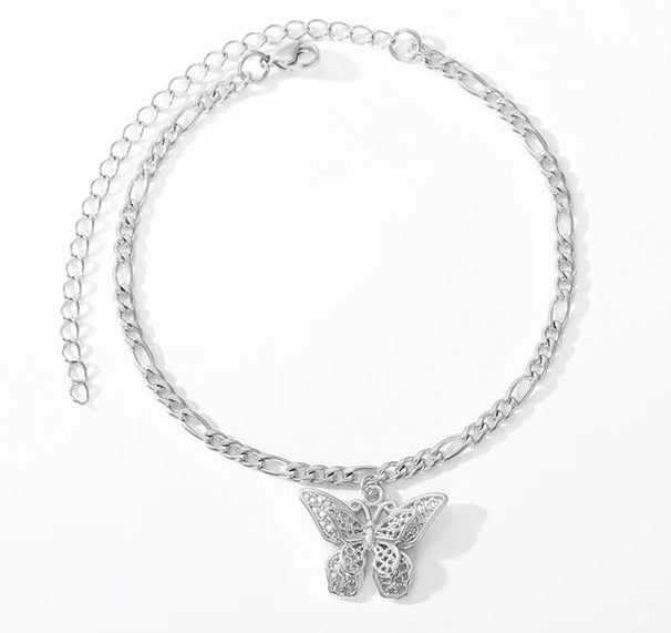 Butterfly Stainless Steel Anklets