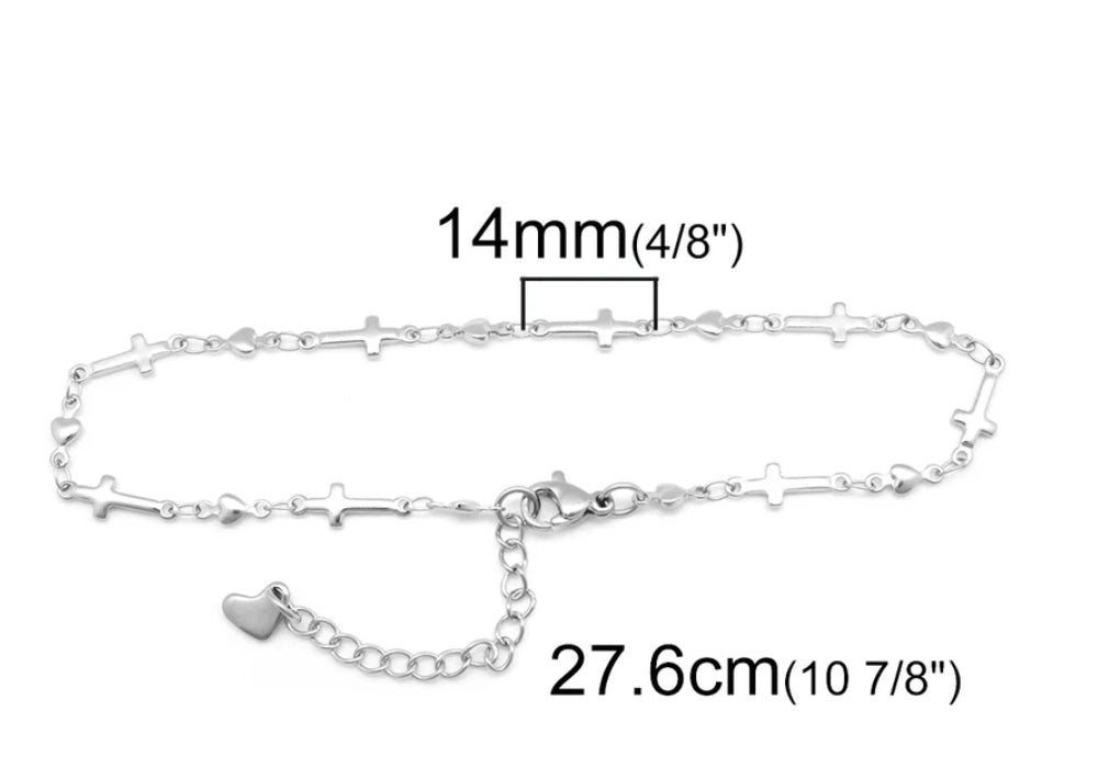 304 Stainless Steel Gold or Silver Color Anklets