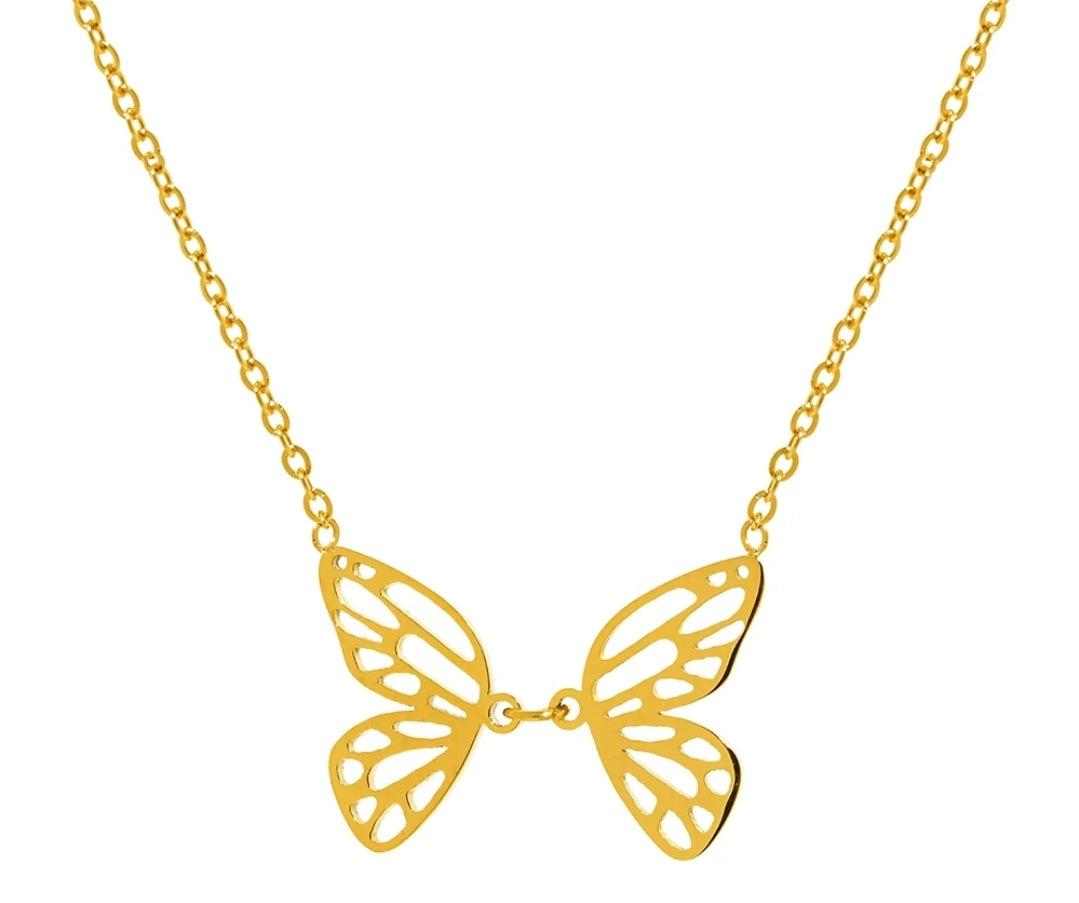 Stainless Steel Butterfly Pendant Necklace