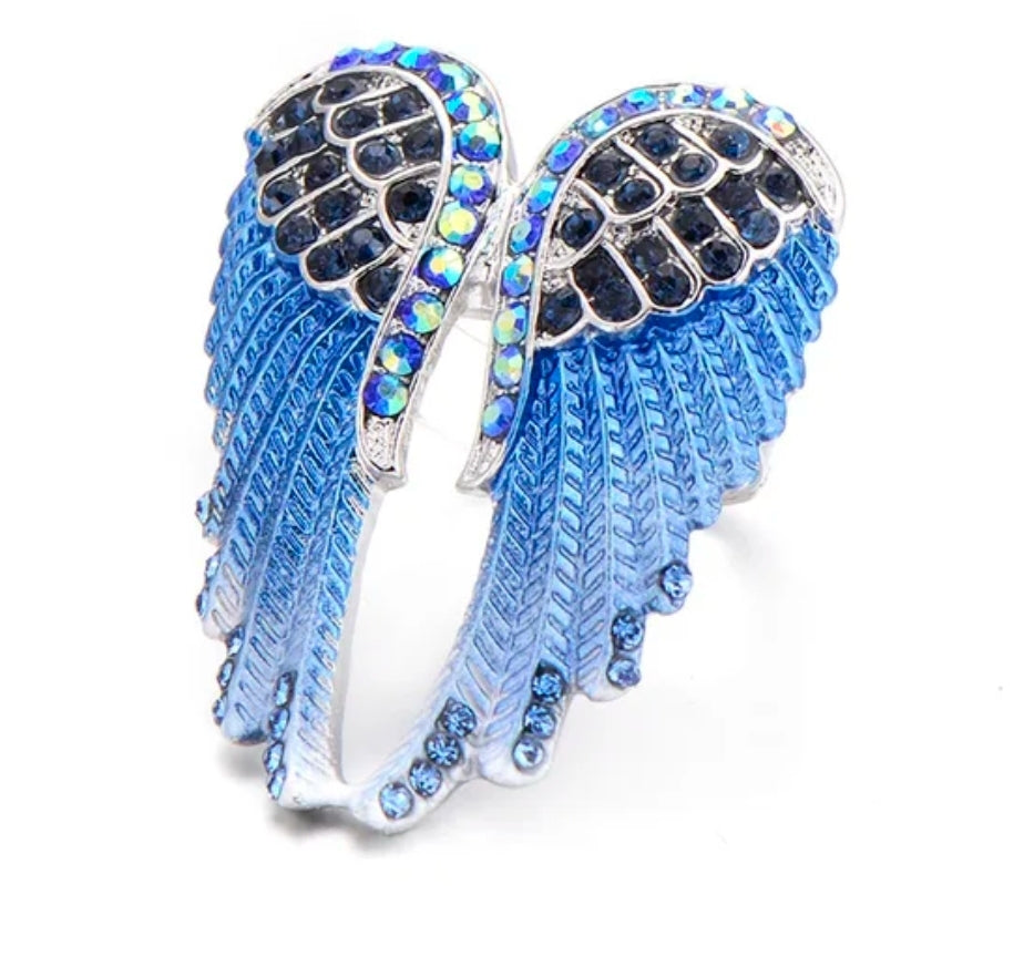 Angel's Wings Ring  (Adjustable & Available in Blue, White and Pink)