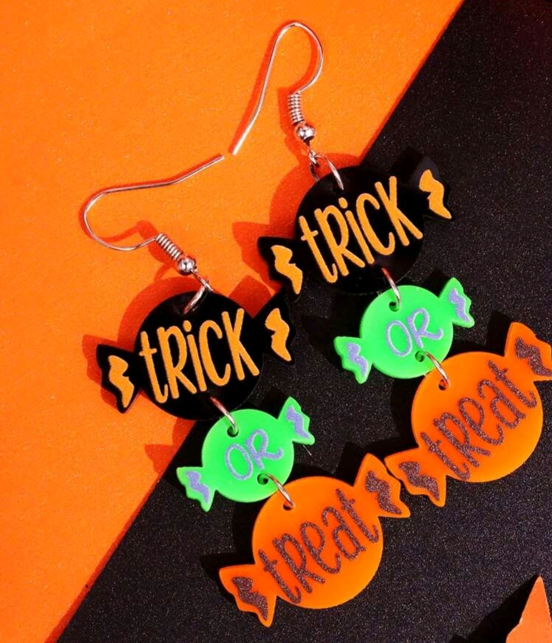 Halloween Trick or Treat Dangling Earrings