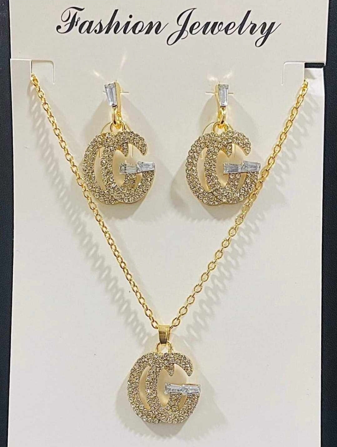 Inspired Gold or Silver Necklace with Earrings Sets