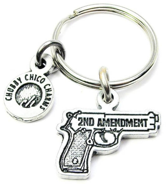2nd Amendment Gun Key Chain Fire Arms, Right To Bear Arms