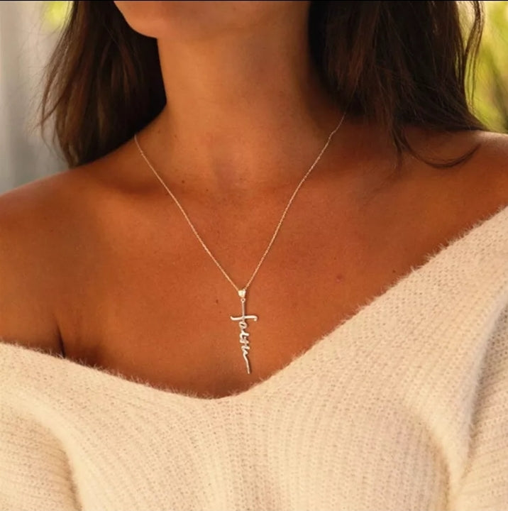 Cross / Jesus Silver  Pendant Necklace with 18inch chain