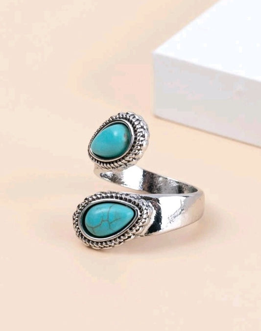 Turquoise Cuff Ring - Adjustable