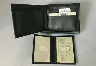 Men's Perry Ellis Portfolio Black Leather Wallet w/ Removable ID