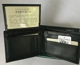 Men's Perry Ellis Portfolio Black Leather Wallet w/ Removable ID