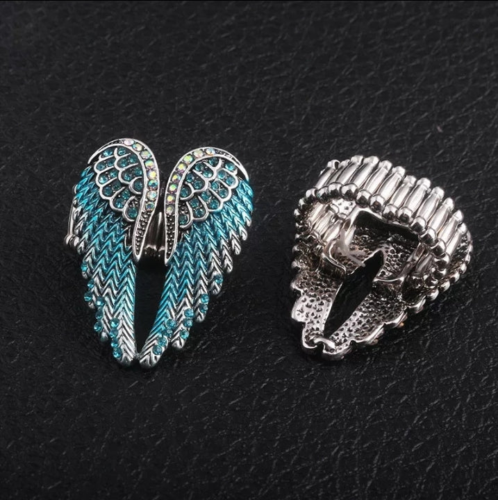 Angel's Wings Ring  (Adjustable & Available in Blue, White and Pink)