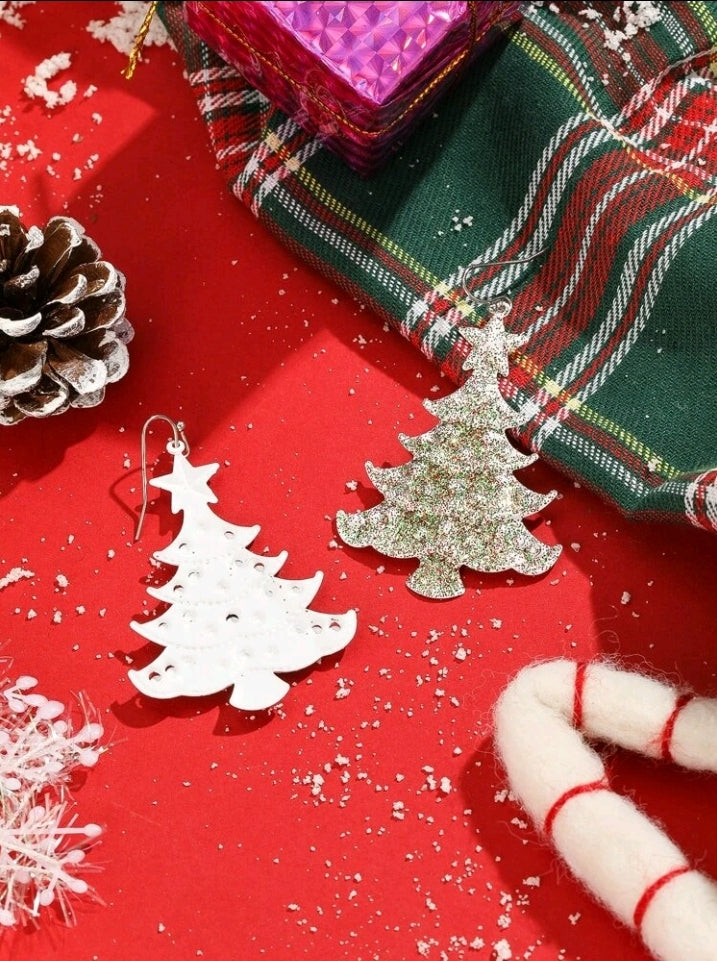 Christmas Tree Glitter Earrings