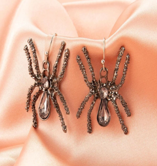 Halloween Earrings (Spiders) with Rhinestones